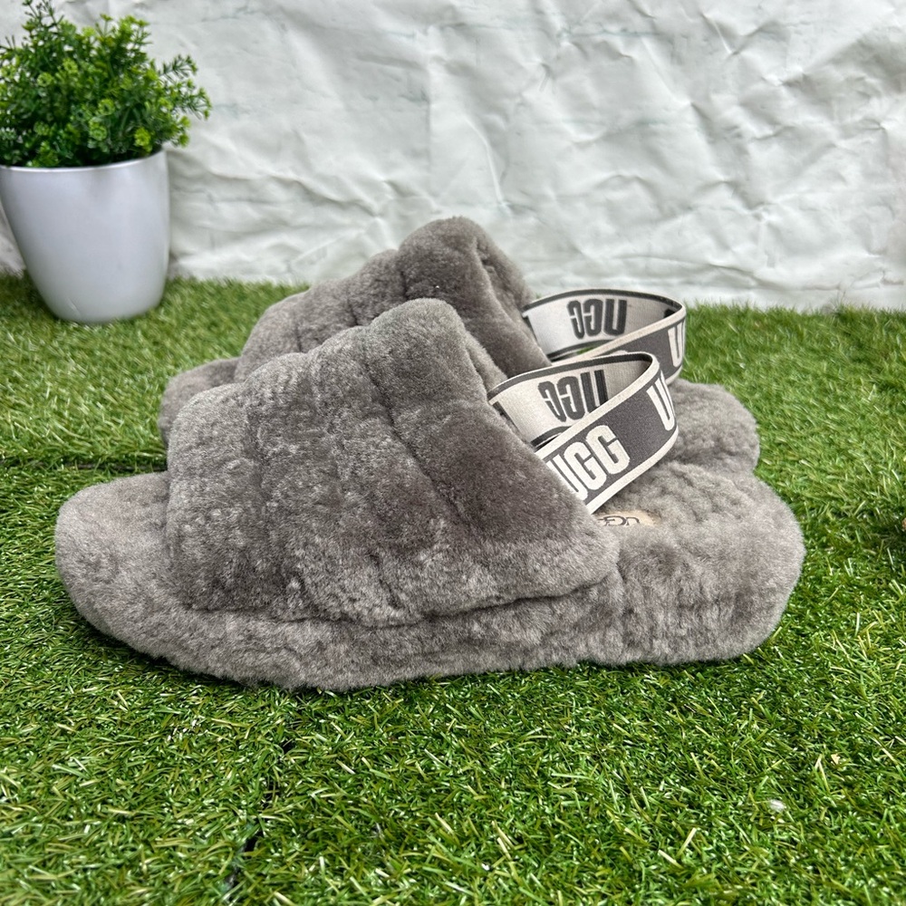 - UGG🔴Fluff yeah grey slippers 9 - Picture 8 of 13